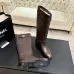 Chanel 26B CC Buckle Knee‑High Rider Boots 2.5cm Heel #B68465