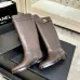 Chanel 26B CC Buckle Knee‑High Rider Boots 2.5cm Heel #B68465