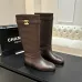 Chanel 26B CC Buckle Knee‑High Rider Boots 2.5cm Heel #B68465