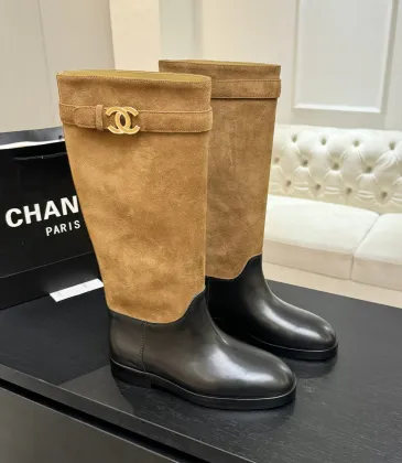 Chanel 26B CC Buckle Knee‑High Rider Boots 2.5cm Heel #B68466