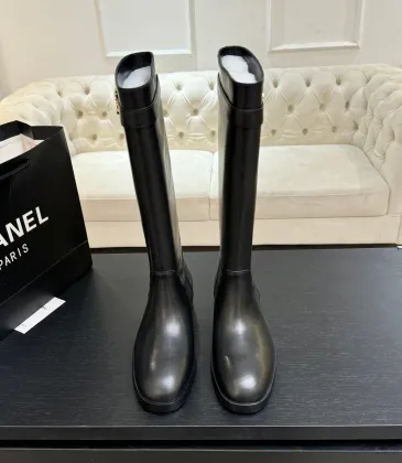 Chanel 26B CC Buckle Knee‑High Rider Boots 2.5cm Heel #B68467