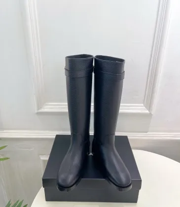 Chanel CC Metal Buckle Flat Knee‑High Rider Boots #B68460
