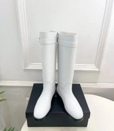 Chanel CC Metal Buckle Flat Knee‑High Rider Boots #B68461