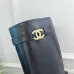 Chanel CC Metal Buckle Flat Knee‑High Rider Boots #B68464