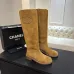 Chanel Classic Double‑C Suede Calfskin Knee‑High Riding Boots #B68366