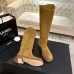 Chanel Classic Double‑C Suede Calfskin Knee‑High Riding Boots #B68366