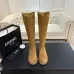 Chanel Classic Double‑C Suede Calfskin Knee‑High Riding Boots #B68366