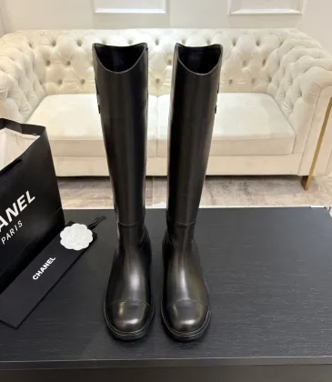 Chanel Classic Double‑C Suede Calfskin Knee‑High Riding Boots #B68367 Chanel Classic Double‑C Suede Calfskin Knee‑High Riding Boots #B68367