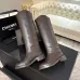 Chanel Classic Double‑C Suede Calfskin Knee‑High Riding Boots #B68368