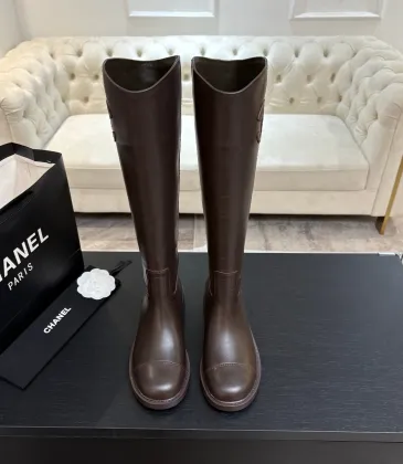 Chanel Classic Double‑C Suede Calfskin Knee‑High Riding Boots #B68368 Chanel Classic Double‑C Suede Calfskin Knee‑High Riding Boots #B68368