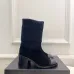 Chanel Double C Colorblock Sock Ankle Boots 7.5cm Heel #B68347
