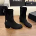 Chanel Stretch Suede Double‑C Side‑Zip Ankle Boots 5cm Heel #B68417