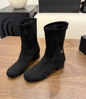 Chanel Stretch Suede Double‑C Side‑Zip Ankle Boots 5cm Heel #B68417