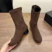 Chanel Stretch Suede Double‑C Side‑Zip Ankle Boots 5cm Heel #B68418