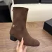 Chanel Stretch Suede Double‑C Side‑Zip Ankle Boots 5cm Heel #B68418