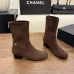 Chanel Stretch Suede Double‑C Side‑Zip Ankle Boots 5cm Heel #B68418