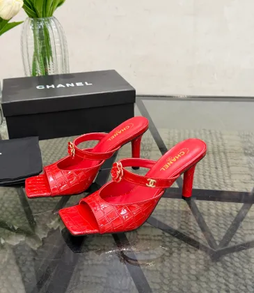 Chanel 2026 Double‑Strap Square‑Toe Heel Slide Sandals #B68497