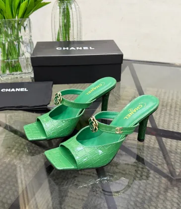 Chanel 2026 Double‑Strap Square‑Toe Heel Slide Sandals #B68500