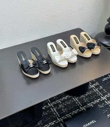Chanel shoes for Women Sheepskin upper wedge sandals #A53212 Chanel shoes for Women Sheepskin upper wedge sandals #A53212