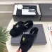 Chanel Double C Turnlock Shearling Lined Mule Slippers #B68351