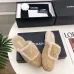 Chanel Double C Turnlock Shearling Lined Mule Slippers #B68354