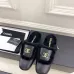 Chanel Double C Turnlock Shearling Lined Mule Slippers #B68356