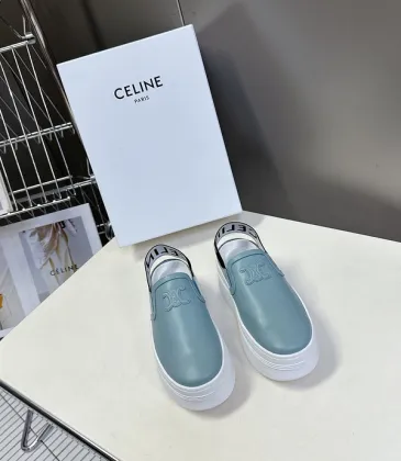 CELINE BLOCK WEDGE MULE IN CALFSKIN AND TEXTILE WITH CELINE JACQUARD #A48953 CELINE BLOCK WEDGE MULE IN CALFSKIN AND TEXTILE WITH CELINE JACQUARD #A48953