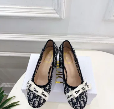 Dior J'ADIOR Bow Ribbon Tweed Block‑Heel Pumps 7.5cm Heel #B68392