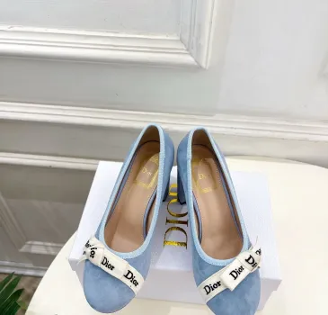 Dior J'ADIOR Bow Ribbon Tweed Block‑Heel Pumps 7.5cm Heel #B68393