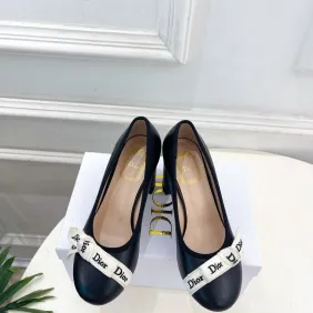 Dior J'ADIOR Bow Ribbon Tweed Block‑Heel Pumps 7.5cm Heel #B68394