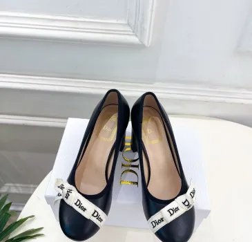 Dior J'ADIOR Bow Ribbon Tweed Block‑Heel Pumps 7.5cm Heel #B68394