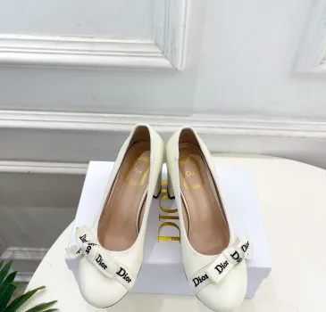 Dior J'ADIOR Bow Ribbon Tweed Block‑Heel Pumps 7.5cm Heel #B68395