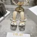 Snake Print Dior Style High Heel Mule Sandals for Women 8.5cm #A63468