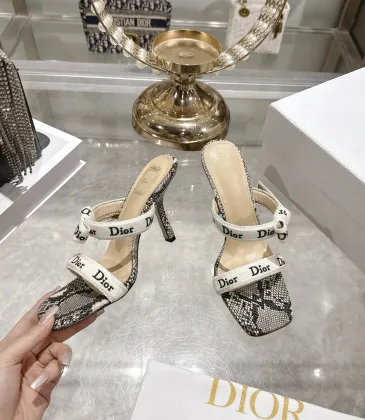 Snake Print Dior Style High Heel Mule Sandals for Women 8.5cm #A63468 Snake Print Dior Style High Heel Mule Sandals for Women 8.5cm #A63468