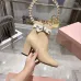 Dior J'ADIOR CD Logo Bow Chunky Heel Ankle Boots 8cm Heel #B68372