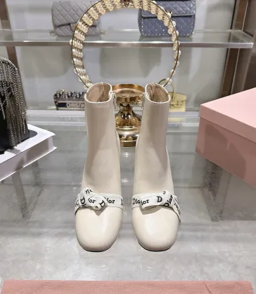 Dior J'ADIOR CD Logo Bow Chunky Heel Ankle Boots 8cm Heel #B68373 Dior J'ADIOR CD Logo Bow Chunky Heel Ankle Boots 8cm Heel #B68373