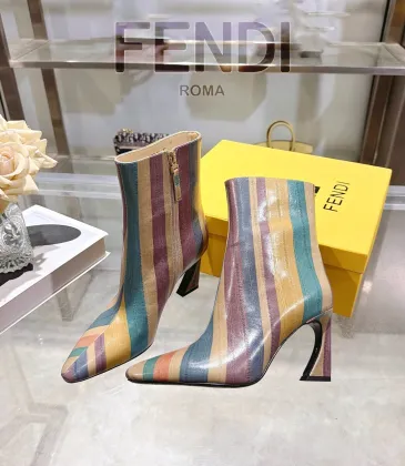 Fendi Arco Eel‑Skin Cone‑Heel Ankle Boots 8cm Heel #B68481