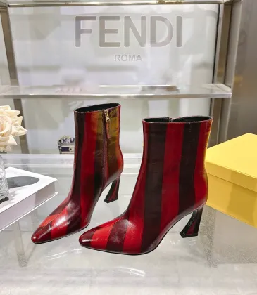Fendi Arco Eel‑Skin Cone‑Heel Ankle Boots 8cm Heel #B68482