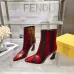 Fendi Arco Eel‑Skin Cone‑Heel Ankle Boots 8cm Heel #B68482
