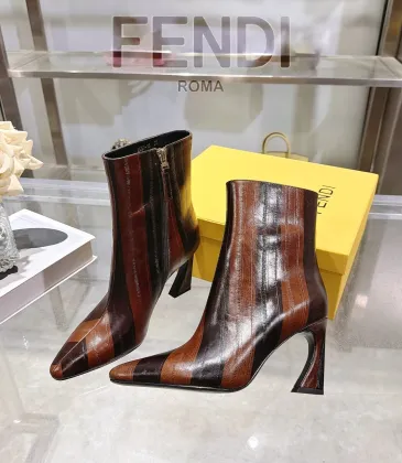 Fendi Arco Eel‑Skin Cone‑Heel Ankle Boots 8cm Heel #B68484