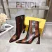 Fendi Arco Eel‑Skin Cone‑Heel Ankle Boots 8cm Heel #B68484