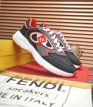 Fendi shoes for Men's Fendi New Domino Sneakers Grey/Red #A52995 Fendi shoes for Men's Fendi New Domino Sneakers Grey/Red #A52995