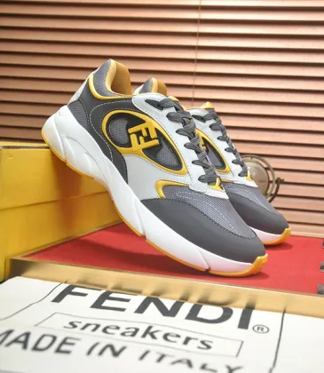 Fendi shoes for Men's Fendi New Domino Sneakers Grey/Yellow #A52996 Fendi shoes for Men's Fendi New Domino Sneakers Grey/Yellow #A52996