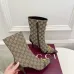 Gucci GG Monogram Pointed‑Toe High‑Heel Ankle Boots 8.5cm Heel #B68360
