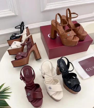 Gucci Shoes for Women Gucci Sandals Women's platform sandal in leather White/Black/Brown/Red #A54190 Gucci Shoes for Women Gucci Sandals Women's platform sandal in leather White/Black/Brown/Red #A54190