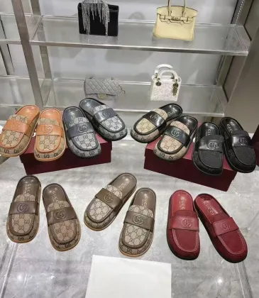 Gucci Women's Double G with GG Mules Gucci Slippers #A53224 Gucci Women's Double G with GG Mules Gucci Slippers #A53224