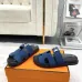 Hermes Chypre Double‑Strap Slide Sandals #B68485