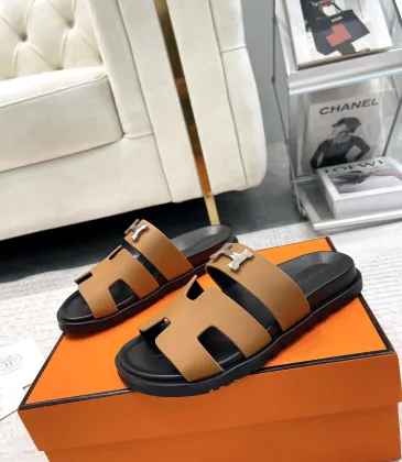 Hermes Chypre Double‑Strap Slide Sandals #B68487