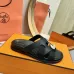 Hermes Chypre Double‑Strap Slide Sandals #B68494