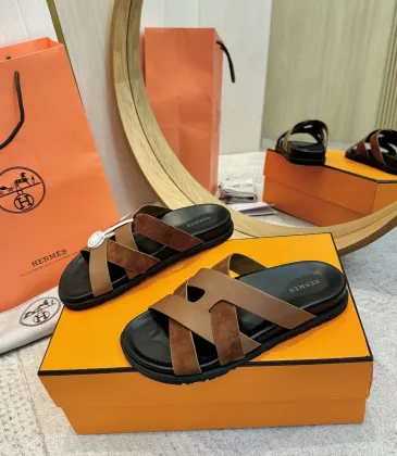 Hermes Chypre Double‑Strap Slide Sandals #B68495